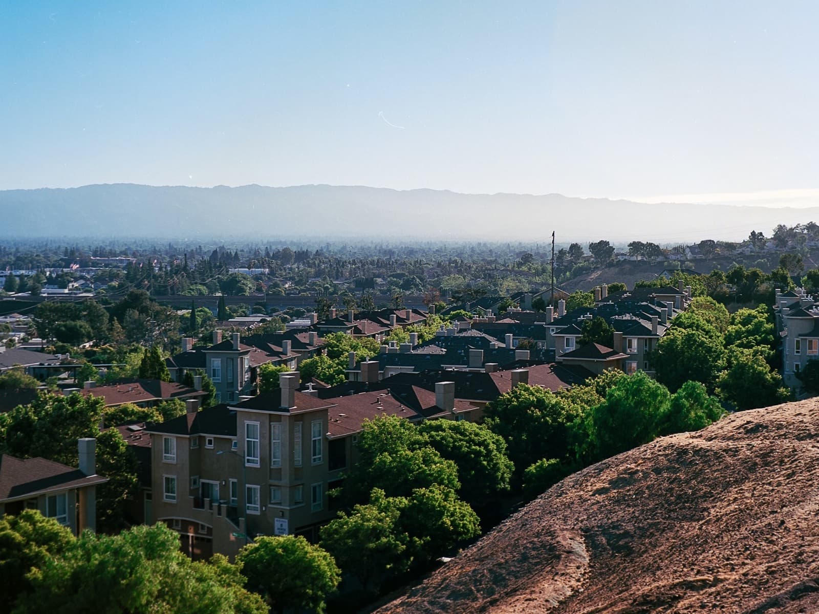 San Jose rooftops and the Santa Clara Valley seen from Communications Hill
